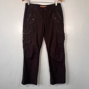 Joy Jeans Cargo Pants Women XL Brown Utility Multi-Pocket Y2K C5023P